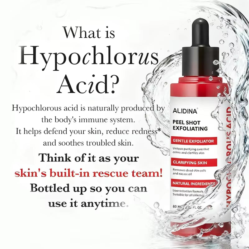 Custom Logo Sensitive Skin Redness Facial Serum Hypochlorous Face Body Soothing Hypochlorous Acid Exfoliating Peeling Acne Serum