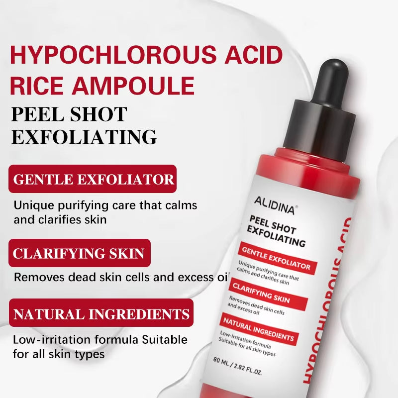 Custom Logo Sensitive Skin Redness Facial Serum Hypochlorous Face Body Soothing Hypochlorous Acid Exfoliating Peeling Acne Serum