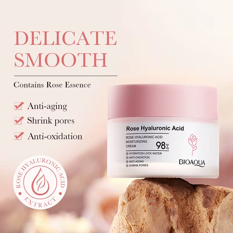 Hot Sale Rose Hyaluronic Acid Set, Lotion, Toner, Surface Cleansing and Moisturizing Face Care Wholesale Price