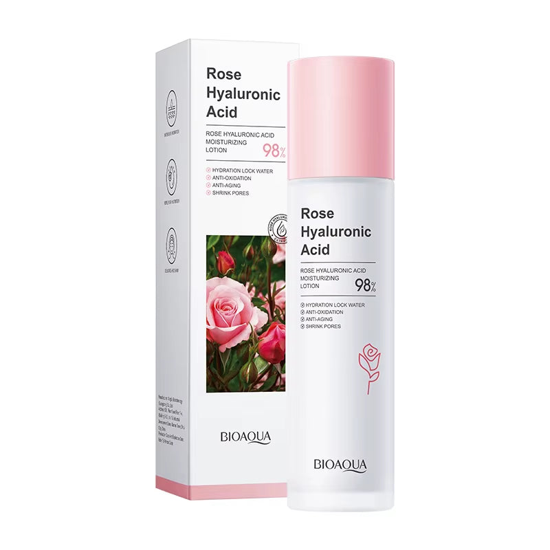 Hot Sale Rose Hyaluronic Acid Set, Lotion, Toner, Surface Cleansing and Moisturizing Face Care Wholesale Price