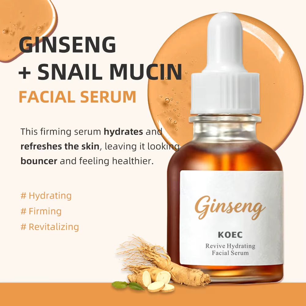 KOEC Ginseng Revive Hydrating Facial Serum Soothing Moisturizing Sensitive UV Irritated Skin Daily Korean Skin Care for Women