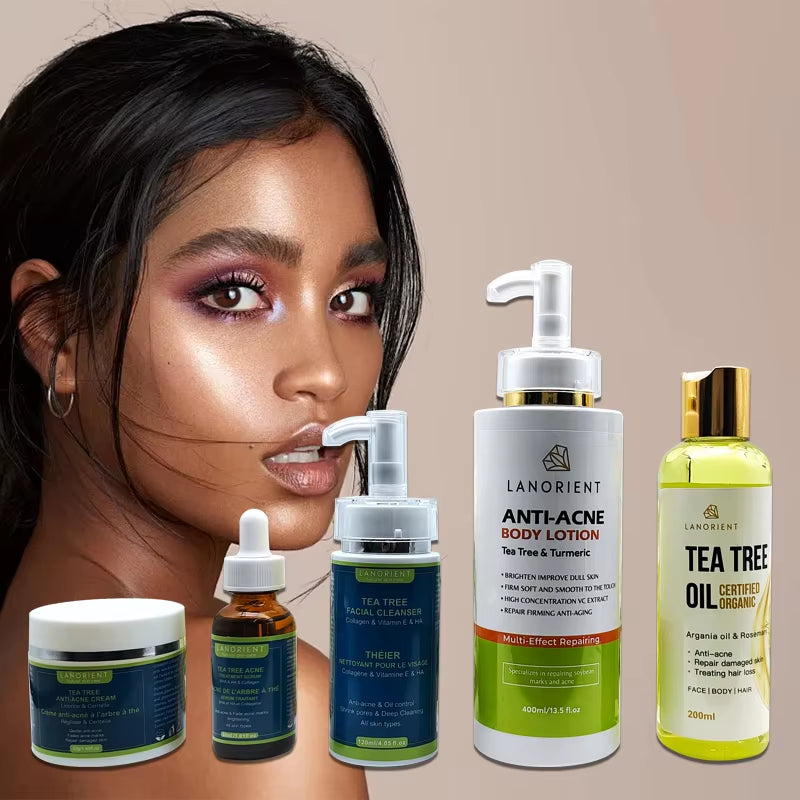 Best Selling Skin Care Product Natural Organic Vitamin C Acne Whitening and Moisturizing Face&Body Tea Tree Skin Care Set