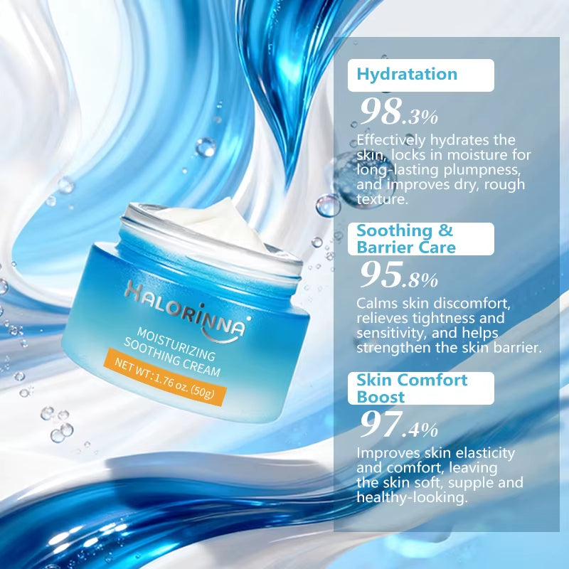 HALORINNA Collagen Soothing Moisturizing Face Cream 50G Deep Hydration Anti-Wrinkle Firming for Dry Sensitive Skin