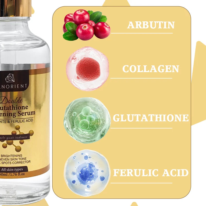 Private Label Luxury Skin Care Products Natural Organic Vitamin C Arbutin Double L-Glutathione Skin Care Whitening Set