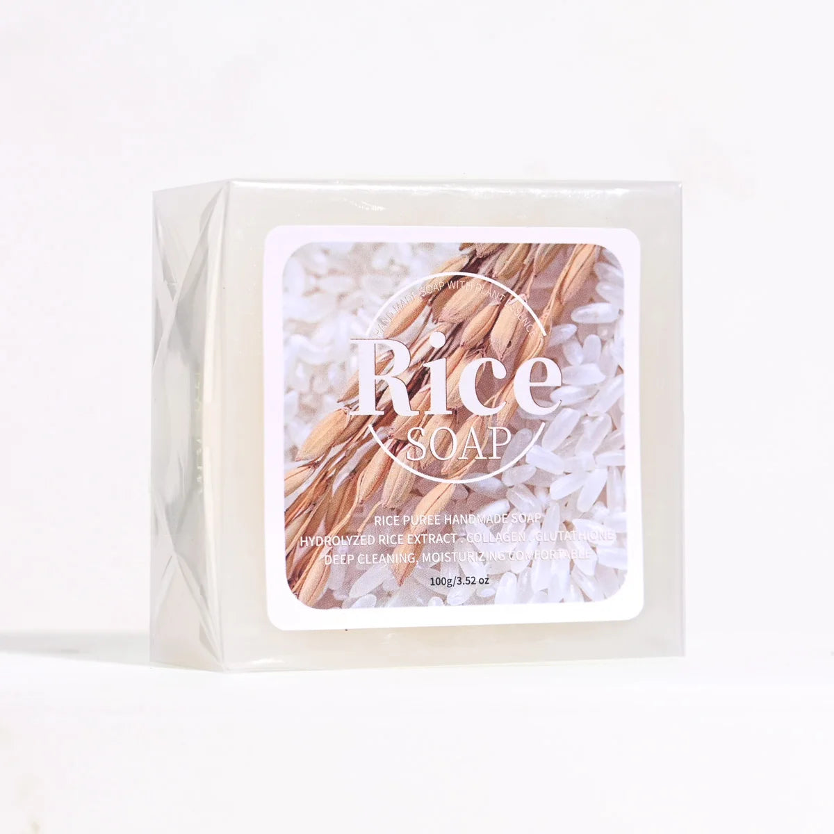 Handmade Rice Soap Collagen Whitening and Cleaning Facial Soap Moisturizing and Lightening Herbal Bath Soap Papaya Goat Milk