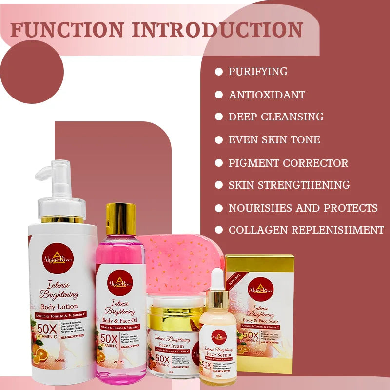 Private Label Luxury Korean Skin Care Products Vitamin C Skin Whitening Remove Dark Spots Brightening Tomato Skin Care Set