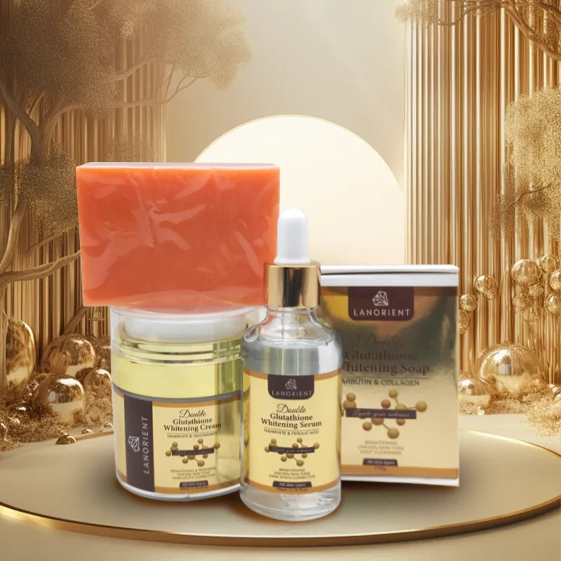 Private Label Luxury Skin Care Products Natural Organic Vitamin C Arbutin Double L-Glutathione Skin Care Whitening Set