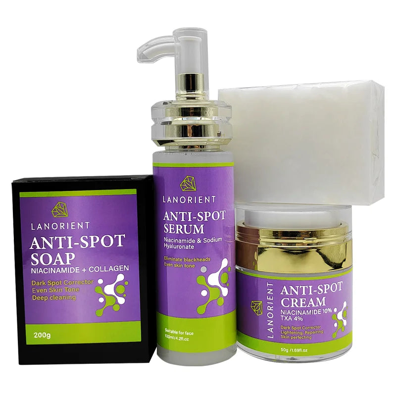 OEM Korean Customized Organic Beauty Products Facial Cleansing Exfoliating Soap Vitamin E anti Spot Face Skin Care Set for Women