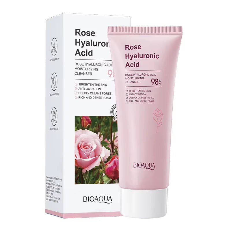 Hot Sale Rose Hyaluronic Acid Set, Lotion, Toner, Surface Cleansing and Moisturizing Face Care Wholesale Price