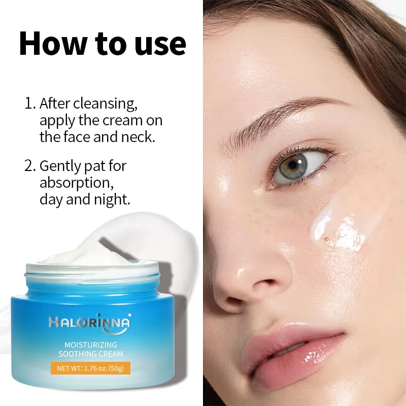 HALORINNA Collagen Soothing Moisturizing Face Cream 50G Deep Hydration Anti-Wrinkle Firming for Dry Sensitive Skin