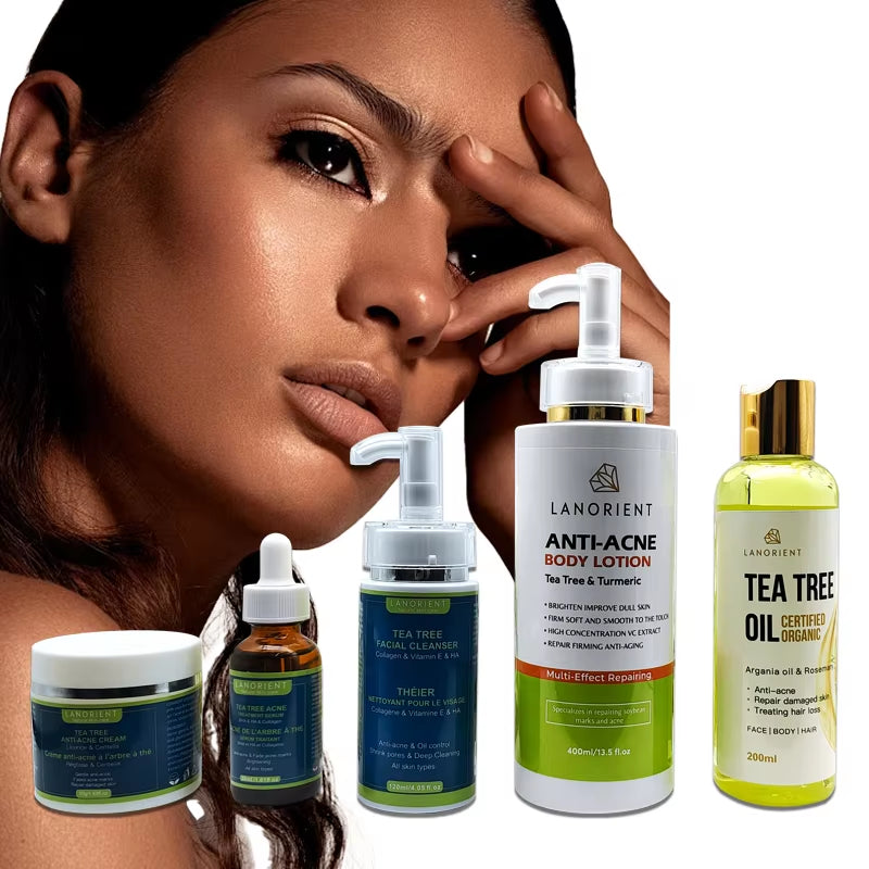 Best Selling Skin Care Product Natural Organic Vitamin C Acne Whitening and Moisturizing Face&Body Tea Tree Skin Care Set