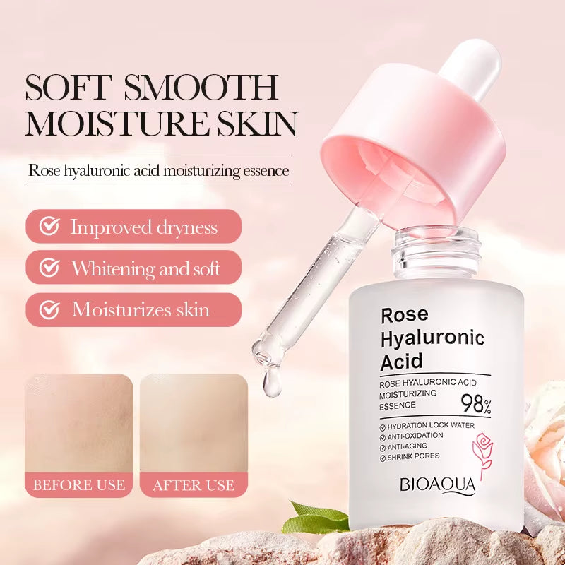 Hot Sale Rose Hyaluronic Acid Set, Lotion, Toner, Surface Cleansing and Moisturizing Face Care Wholesale Price