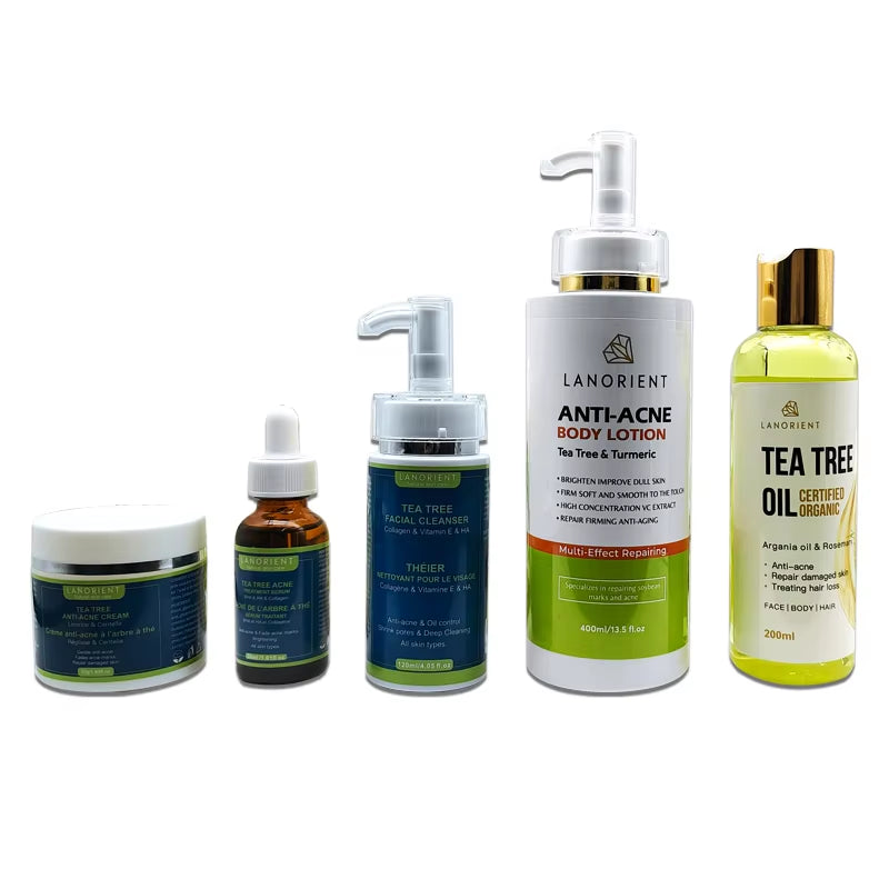 Best Selling Skin Care Product Natural Organic Vitamin C Acne Whitening and Moisturizing Face&Body Tea Tree Skin Care Set